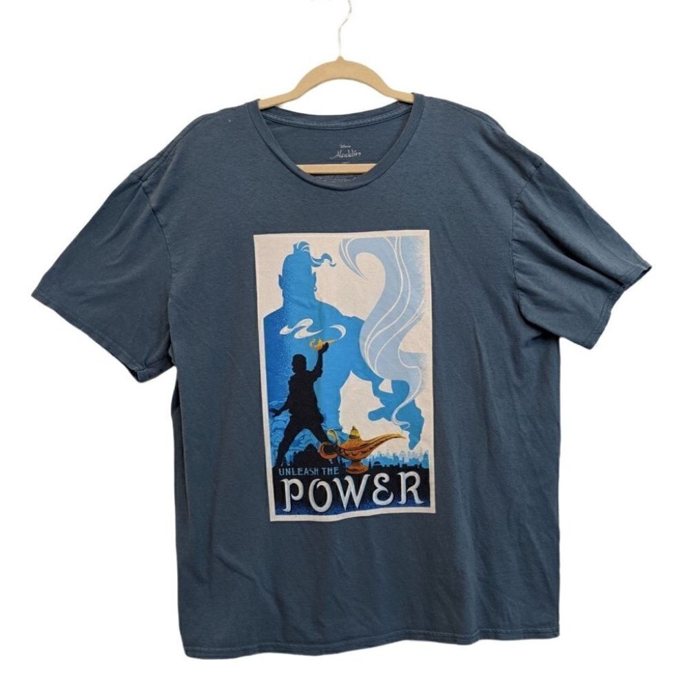 Disney Aladdin L Large Blue TShirt Genie Magic Lamp